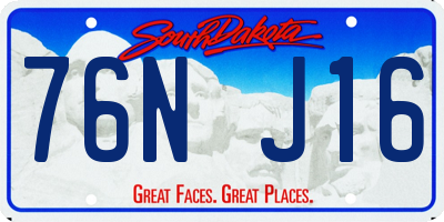 SD license plate 76NJ16