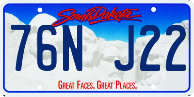 SD license plate 76NJ22