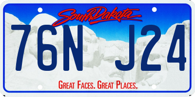 SD license plate 76NJ24
