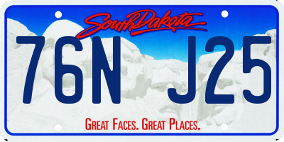SD license plate 76NJ25