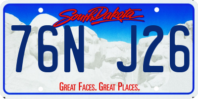 SD license plate 76NJ26