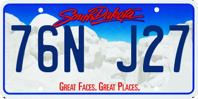 SD license plate 76NJ27