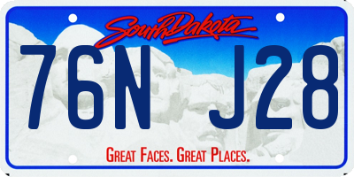 SD license plate 76NJ28