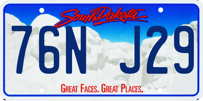 SD license plate 76NJ29