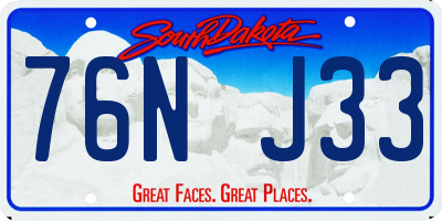 SD license plate 76NJ33
