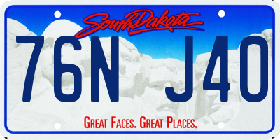 SD license plate 76NJ40