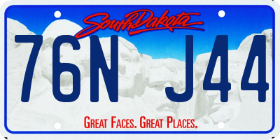 SD license plate 76NJ44