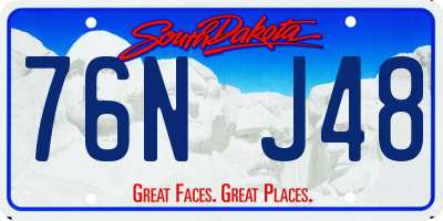 SD license plate 76NJ48