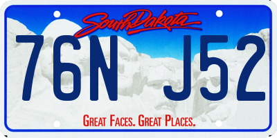 SD license plate 76NJ52