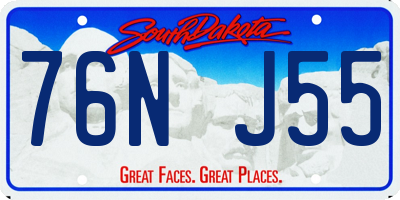 SD license plate 76NJ55