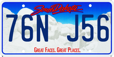 SD license plate 76NJ56