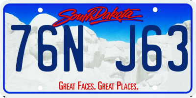 SD license plate 76NJ63