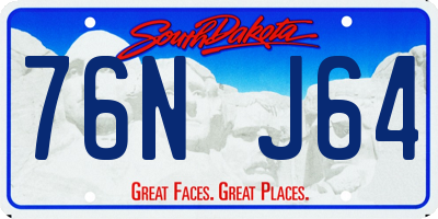 SD license plate 76NJ64
