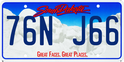 SD license plate 76NJ66