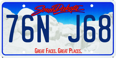 SD license plate 76NJ68