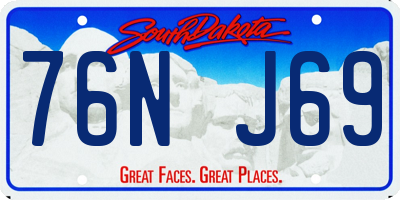 SD license plate 76NJ69