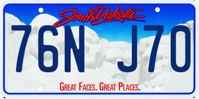 SD license plate 76NJ70