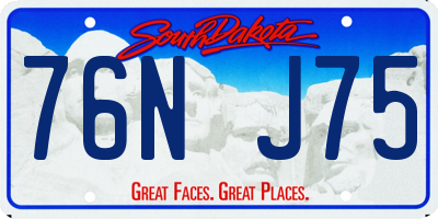 SD license plate 76NJ75