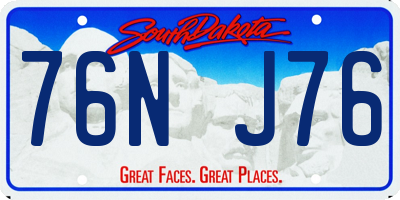 SD license plate 76NJ76