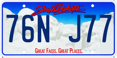 SD license plate 76NJ77