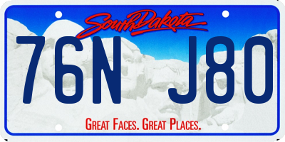 SD license plate 76NJ80