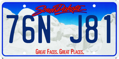 SD license plate 76NJ81