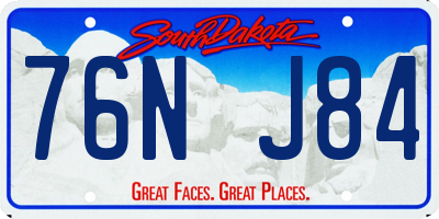 SD license plate 76NJ84