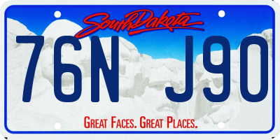 SD license plate 76NJ90