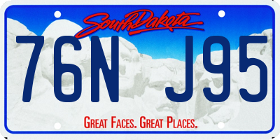 SD license plate 76NJ95