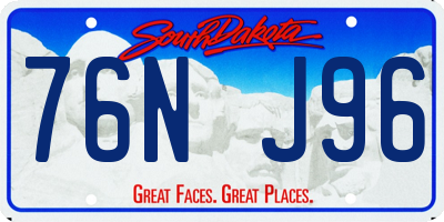 SD license plate 76NJ96