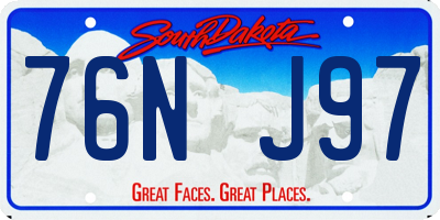 SD license plate 76NJ97