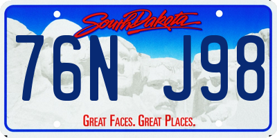 SD license plate 76NJ98