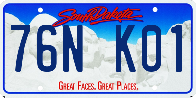 SD license plate 76NK01