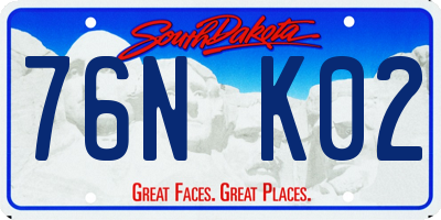 SD license plate 76NK02