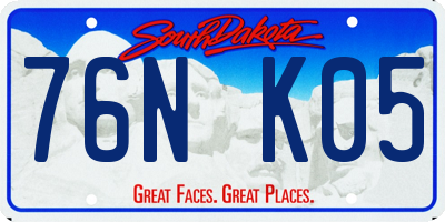 SD license plate 76NK05
