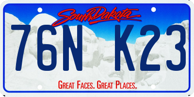 SD license plate 76NK23