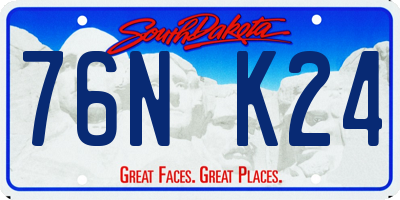 SD license plate 76NK24