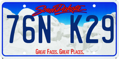 SD license plate 76NK29