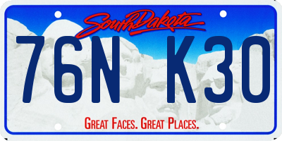SD license plate 76NK30