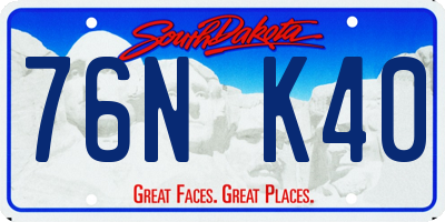SD license plate 76NK40