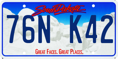 SD license plate 76NK42