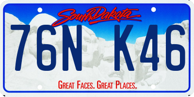 SD license plate 76NK46