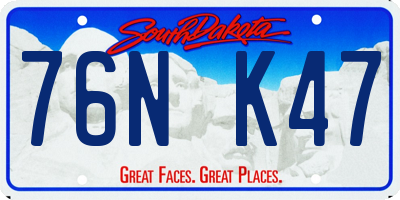 SD license plate 76NK47