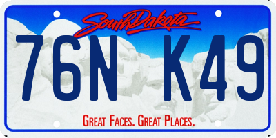 SD license plate 76NK49