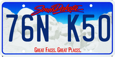 SD license plate 76NK50