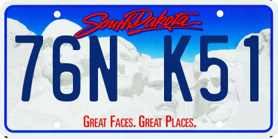 SD license plate 76NK51
