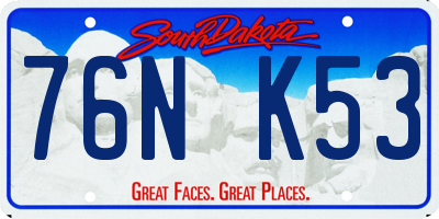 SD license plate 76NK53