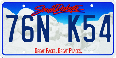SD license plate 76NK54