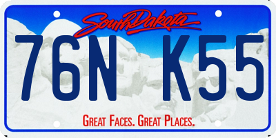 SD license plate 76NK55
