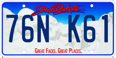 SD license plate 76NK61